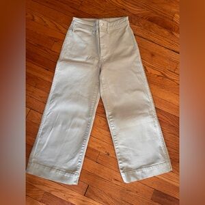 Madewell Wide-Leg Crop Pants in Light Sage